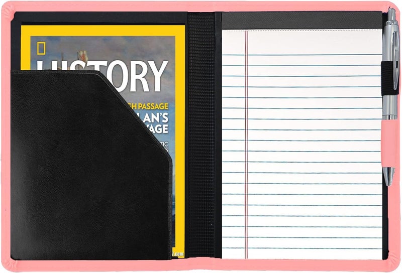 Gorbado Padfolio/Portfolio Binder, Mini Padfolio Portfolio Binder 5 x 8 Legal Writing Pad, A5 Document Organizer Folder for Men Women, Light Pink - Image 5